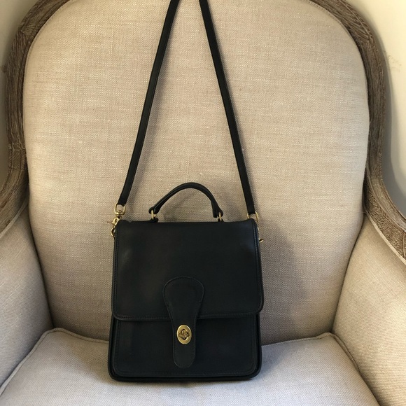 Coach Vintage Crossbody Black Turnlock Tophandle Station USA - Picture 2 of 10